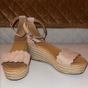 J. Crew Blush Espadrille Wedge Sandals